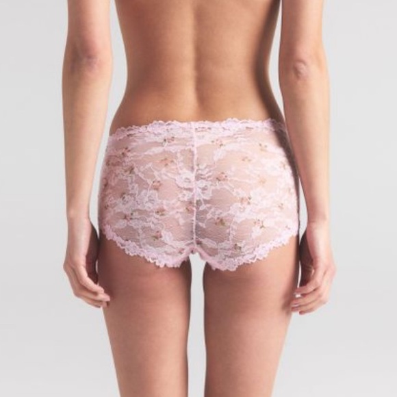 NWT Skims Women's Pink Boy Short floral lace - Picture 3 of 9